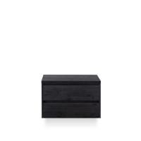 Dante Badmeubelset 80 cm - Black Oak - Wastafel Bovenblad