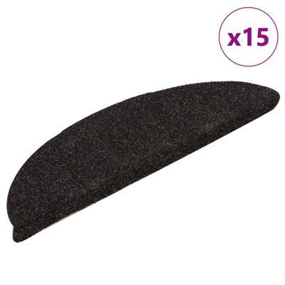 VidaXL Trapmatten zelfklevend 15 stuks 65x21x4 cm donkerbruin halfrond groot