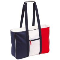 Strandtas blauw/rood/wit - 47 x 35 x 13 cm - Strandartikelen - beach bags/shoppers - polyester