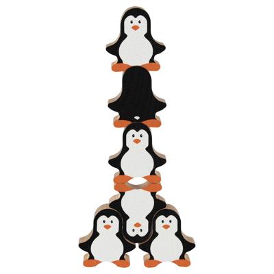 Goki houten stapelspel pinguin