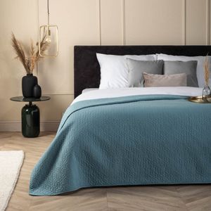 Bedsprei Ultrasonic Prisma - Blauw - 180x260 cm van Fresh and Co materiaal: Microvezel - Dekbed-Discounter.nl