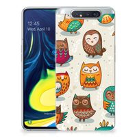 Samsung Galaxy A80 TPU Hoesje Vrolijke Uilen