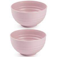 Plasticforte Kommetjes / schaaltjes - 4x - dessert / ontbijt - kunststof - D13 cm - roze