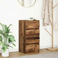 Dressoir 37,5x35x76 cm bewerkt hout oud houtkleurig