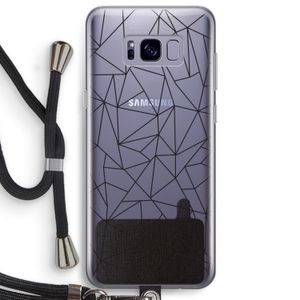 Geometrische lijnen zwart: Samsung Galaxy S8 Plus Transparant Hoesje met koord