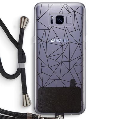 Geometrische lijnen zwart: Samsung Galaxy S8 Plus Transparant Hoesje met koord