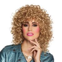 Boland party Verkleedpruik voor dames - blond - Jaren 80/90/Western/fantasy - Carnaval   -