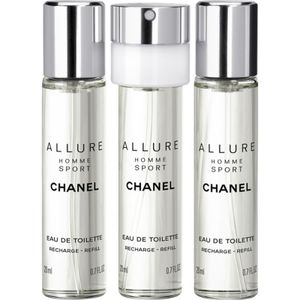 Allure Homme Sport eau de toilette reisverstuiver navullingen, 3x 20 ml