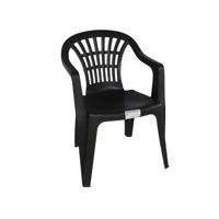 Stoel voor buiten/binnen - tuinstoelen - zwart - 50 x 54 x 76 cm - stevig kunststof - Bijzet stoelen