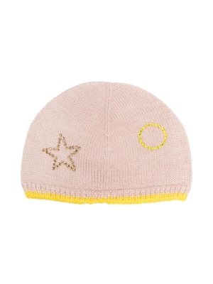 Gensami kids chapeau en maille à ornements strassés - Rose