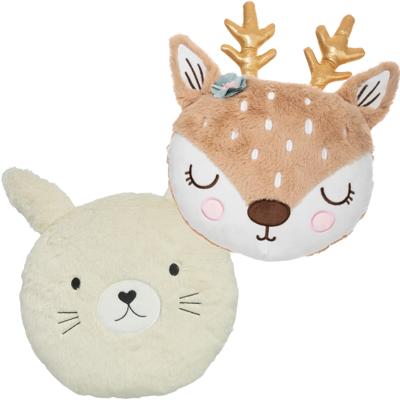 Dieren sierkussens kinderkamer - hertje en konijn - 30 cm - polyester