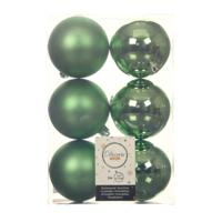 Decoris Kerstballen - 24x st - groen - D8 cm - kunststof - kerstversiering