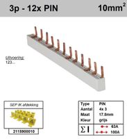 SEP Verdeelkam 3f pin 12 mod 18mm grijs P03012G00