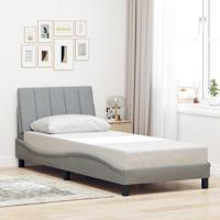 Bedframe zonder matras "Hanko" 90x190 cm stof lichtgrijs