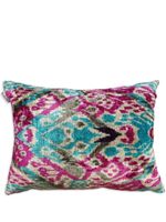 Les-Ottomans coussin Ikat en velours - Rose - thumbnail