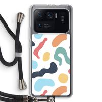 Memphis Shapes Blue: Xiaomi Mi 11 Ultra Transparant Hoesje met koord