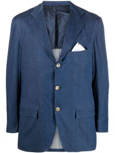 Kiton blazer à simple boutonnage - Bleu