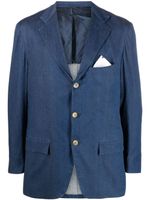 Kiton blazer à simple boutonnage - Bleu - thumbnail