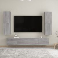 Tv-wandmeubels 2 st 30,5x30x110 cm grijs sonoma eikenkleurig