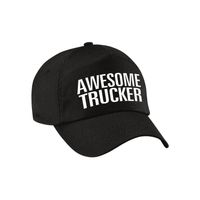 Awesome trucker pet / cap zwart voor volwassenen - Geweldige vrachtwagenchauffeur cadeau - Verkleedhoofddeksels