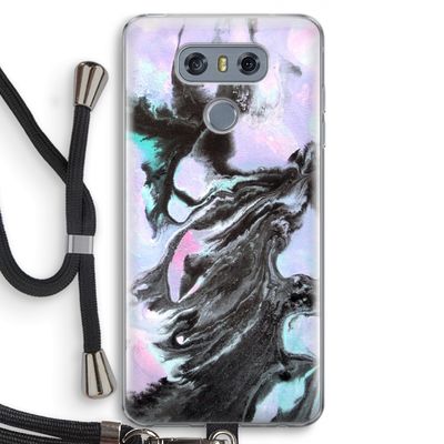 Pastel zwart: LG G6 Transparant Hoesje met koord