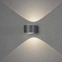 Wandlamp Gela aluminium donkergrijs 2x6W 3000K 980 Lumen 7882-370 Konstsmide