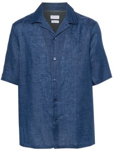 Brunello Cucinelli chemise en lin - Bleu