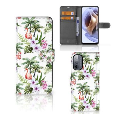 Motorola Moto G31 | G41 | Telefoonhoesje | Met pasjeshouder | Flamingo Palms