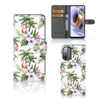 Motorola Moto G31 | G41 | Telefoonhoesje | Met pasjeshouder | Flamingo Palms
