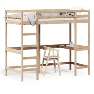 Hoogslaper met bureau massief grenenhout 90x190 cm SKU: V842858