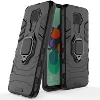 Panther PC + TPU schokbestendig beschermhoes met magnetische ring houder voor Huawei Nova 5i Pro/mate 30 Lite (zwart)