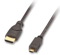 Lindy 2m HDMI/micro HDMI HDMI kabel HDMI Type A (Standaard) HDMI Type D (Micro) Zwart, Goud - thumbnail