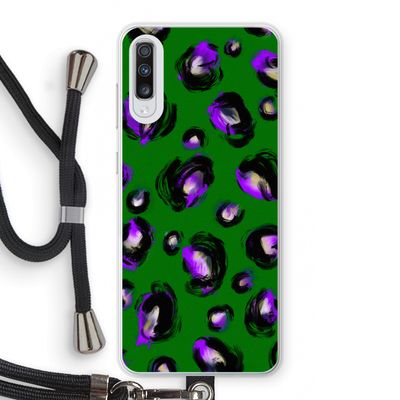 Green Cheetah: Samsung Galaxy A70 Transparant Hoesje met koord