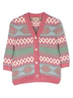 Gucci Kids cardigan en maille intarsia - Rose