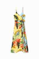 Tropische midi-wikkeljurk - MATERIAL FINISHES - L