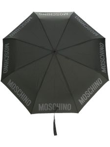 Moschino parapluie compact à logo imprimé - Gris