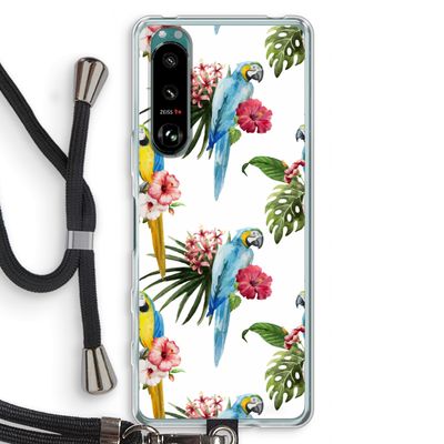Kleurrijke papegaaien: Sony Xperia 5 III Transparant Hoesje met koord