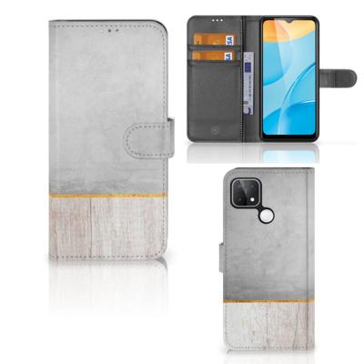 OPPO A15 | Book Style Case | Wood Concrete