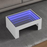 Salontafel met Infinity LED 70x50x30 cm wit