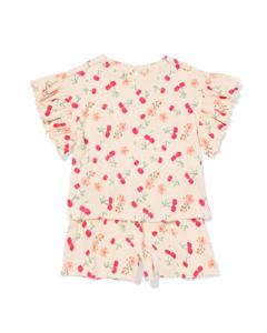 HEMA Kinder Kledingset Bloemen Ecru (ecru)