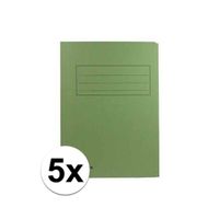 5x dossiermappen 24 x 35 cm groen   -