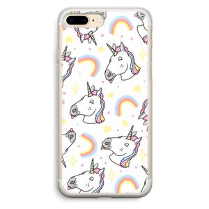 Rainbow Unicorn: iPhone 7 Plus Transparant Hoesje