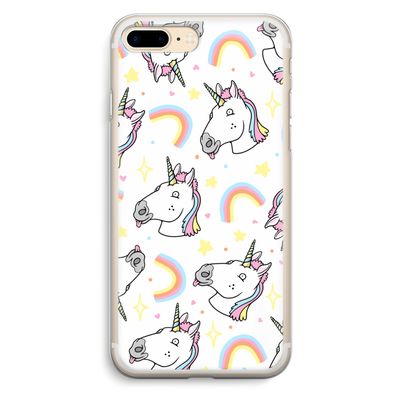 Rainbow Unicorn: iPhone 7 Plus Transparant Hoesje
