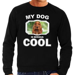 Spaniel honden sweater / trui my dog is serious cool zwart voor heren