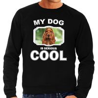 Spaniel honden sweater / trui my dog is serious cool zwart voor heren - thumbnail