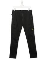 Stone Island Junior pantalon droit à poches à logo - Gris