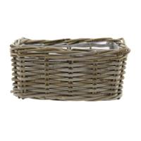 VD Leeden Opbergmand Klassiek - bruin - rechthoek - 30 x 15 x 15 cm - rotan - gevlochten riet