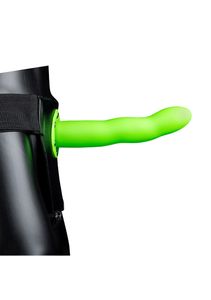 Curved Hollow Strap-on - 8&apos;&apos; / 20 cm - GitD - Neon Green