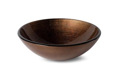 Waskom Luca Sanitair Vetro Rond 42x42x14,5 Gehard Glas Incl. Wastafelhouder Copper Luca Sanitair