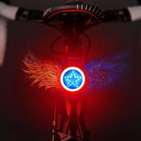 USB opladen rood blauw kleur paardrijden licht achterlicht veiligheidswaarschuwing licht (pentagram stijl)